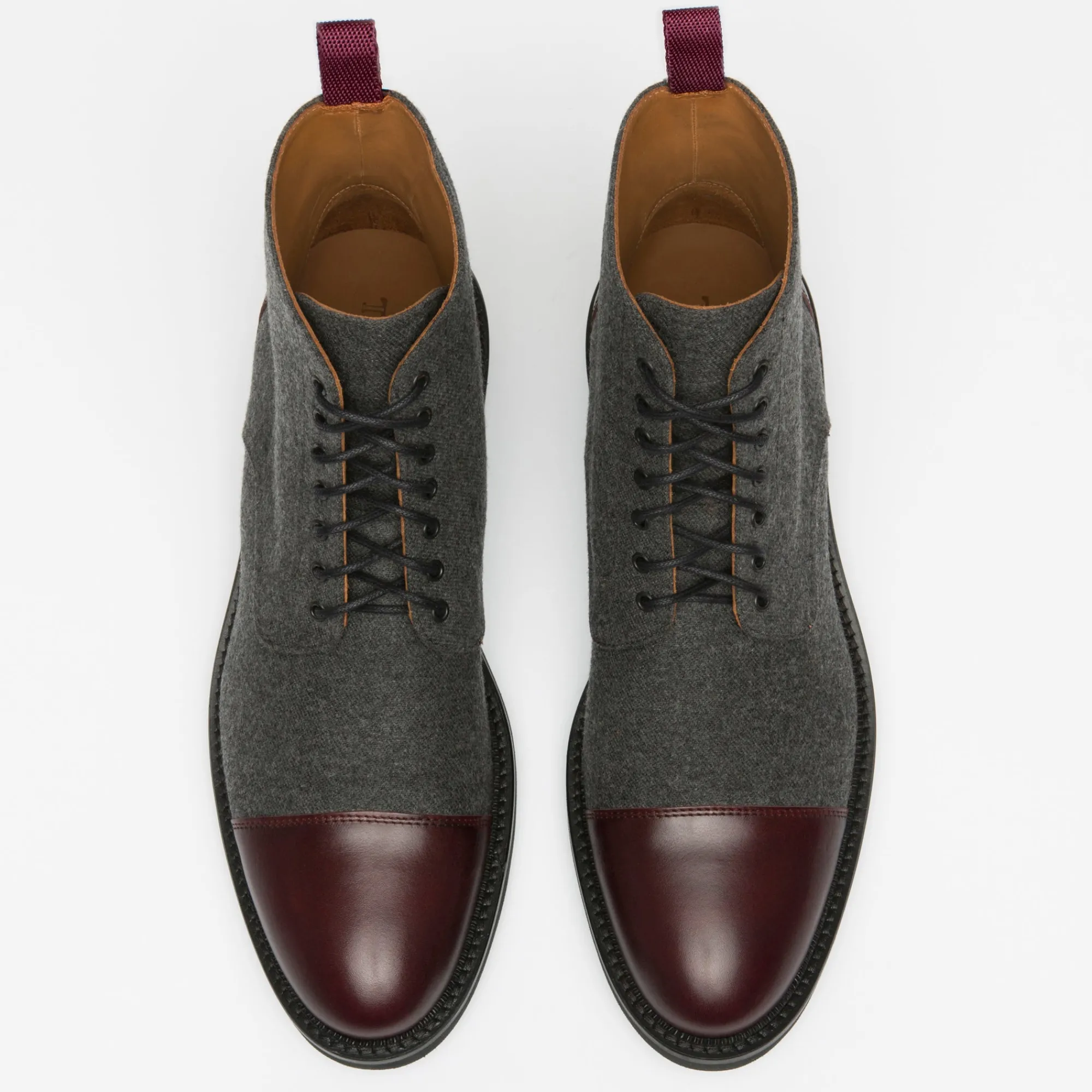 New TAFT The Jack Boot - Grey / Oxblood Leather |