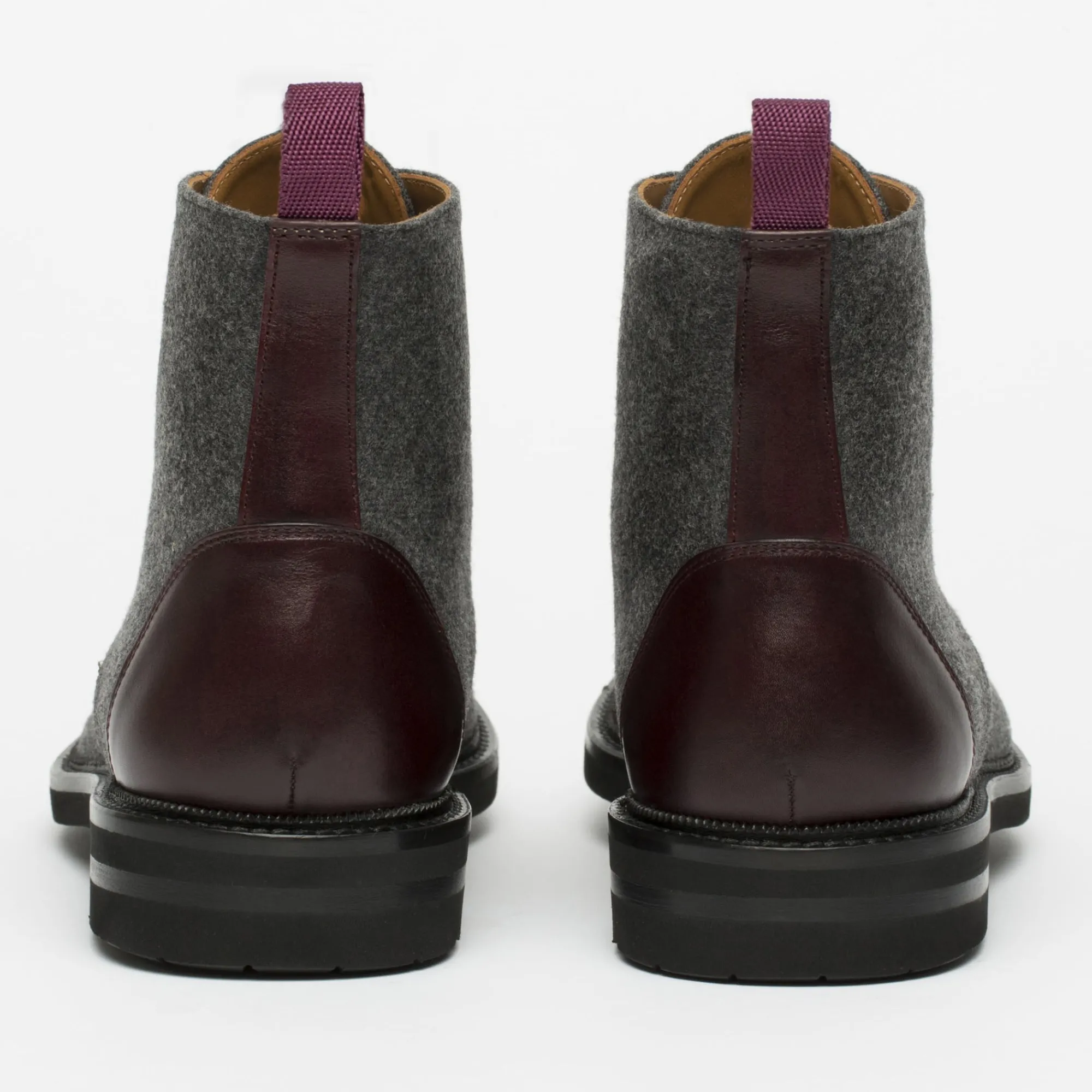 New TAFT The Jack Boot - Grey / Oxblood Leather |