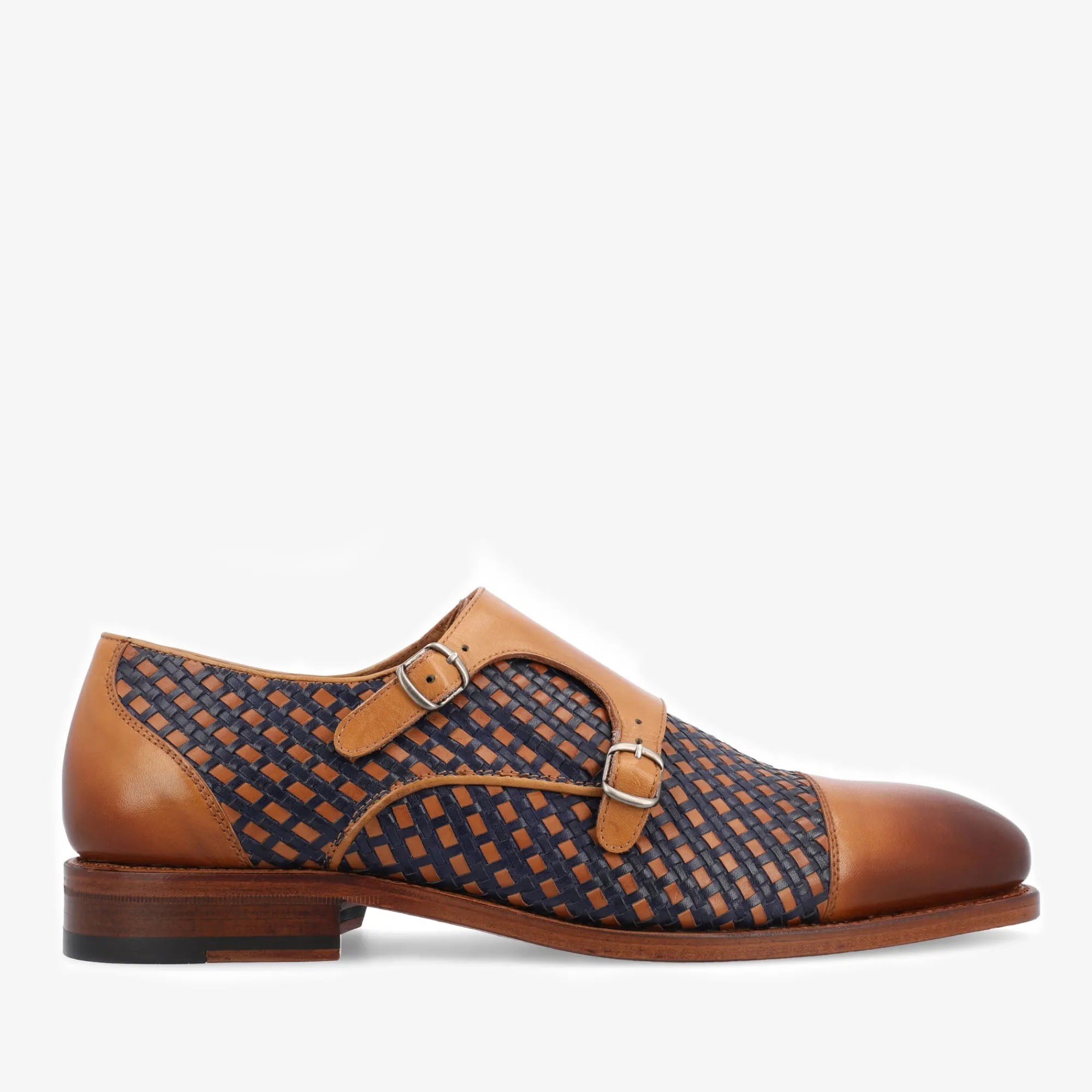 Flash Sale TAFT The Lucca Monk Strap Shoe In Navy Woven Leather |