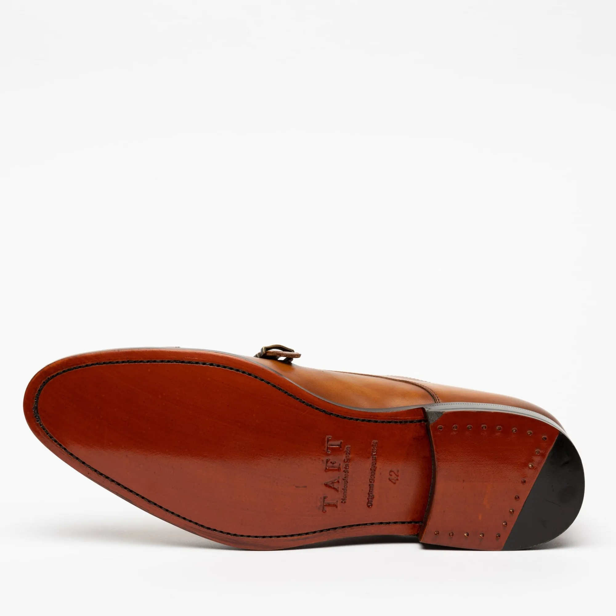 Clearance TAFT The Prince Shoe In Honey - Double Monk Strap |