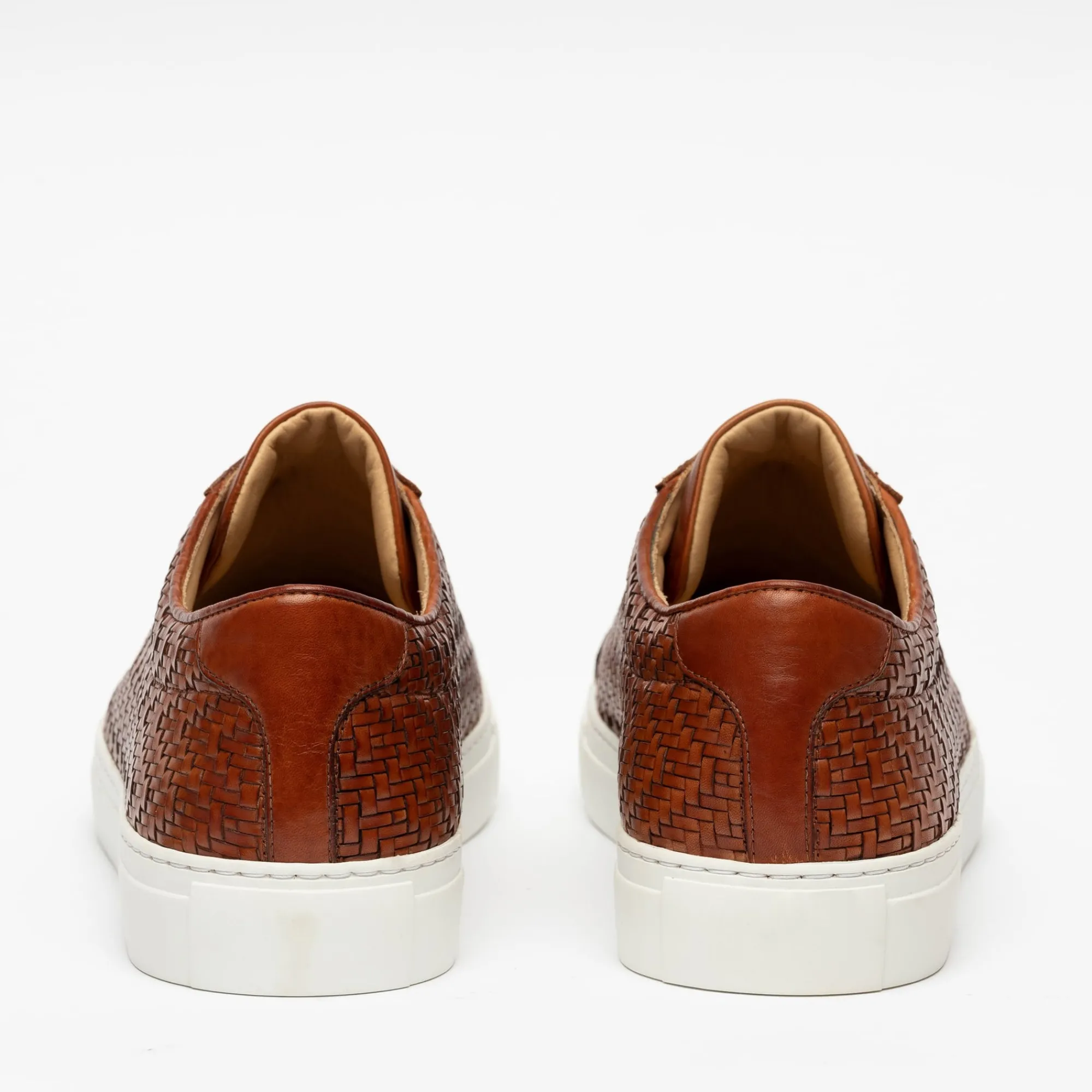 Store TAFT The Sneaker In Woven Brown Leather |